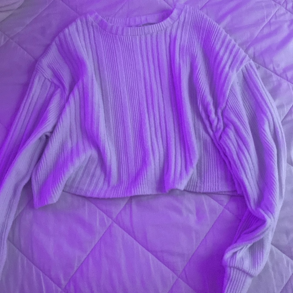 girls ribbed knit drop shoulder tee